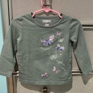 Cute top for toddler in good conditions olive green color